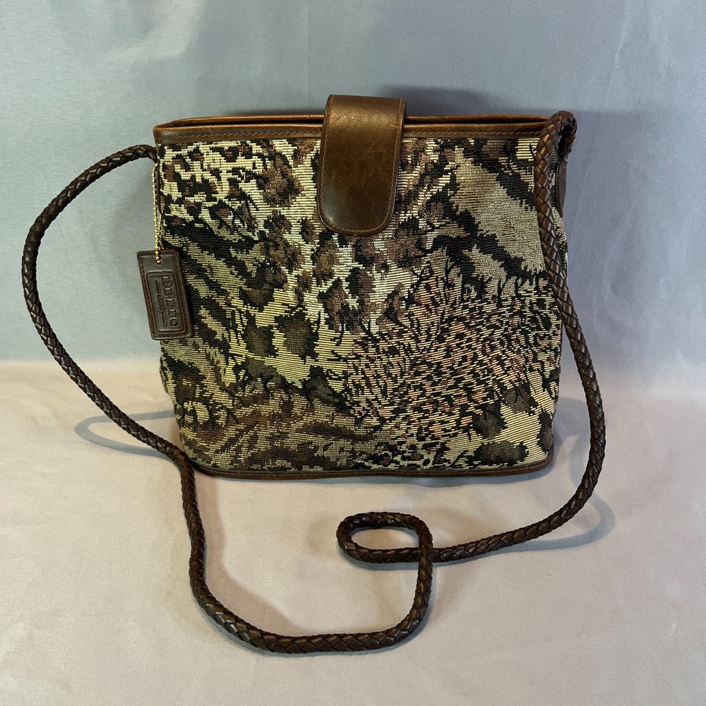 Relic Womens Handbag Multicolor Leather Braided Strap Inner Pockets Shoulder Bag